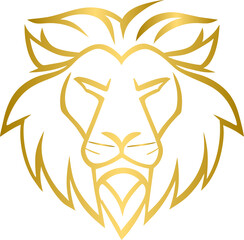 Poster - Golden lion head, gold lion	
