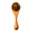 Wooden spoon with pepper  isolated on transparent background Generative AI	
