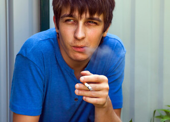 Poster - Young Man smoking