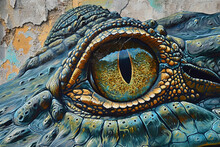 Wall Painting Depicting A Crocodile
