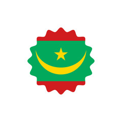 Wall Mural - Mauritania flag vector label badge