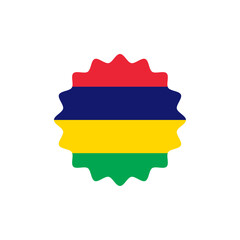 Wall Mural - Mauritius flag vector label badge