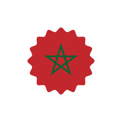 Wall Mural - Morocco flag vector label badge