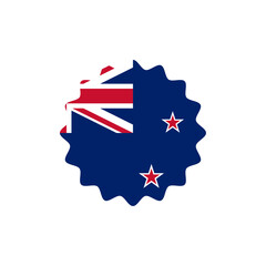 Wall Mural - New Zealand flag vector label badge