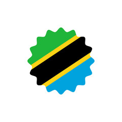 Wall Mural - Tanzania flag vector label badge