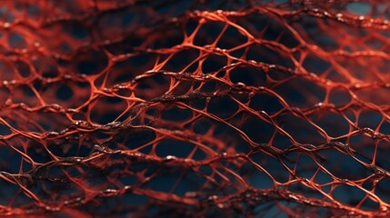 Poster - Tangled and woven texture of fishing net.. Generative  AI 