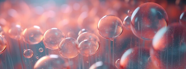 Poster - Layers of translucent circles overlapping to produce an abstract and ethereal scene.. Generative  AI 