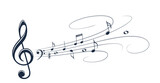 Fototapeta  - Symbol with stylized musical notes.

