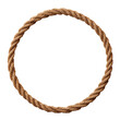 © aiartist - Rope circle frame border isolated transparent, Generative AI