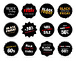 © onamonstudio - Set of Black Friday badges, label, tags, banners, coupons for sale and promotion.