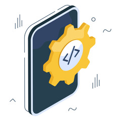 trendy vector design of mobile coding