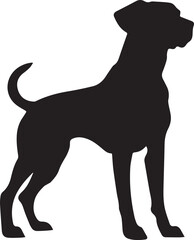 Wall Mural - A Dog of black Silhouette isolated on a white background