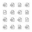 Set of File Type icon for web app simple line design