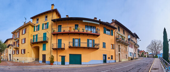 Poster - Panorama of dense Ruvigliana housing, Lugano, Switzerland