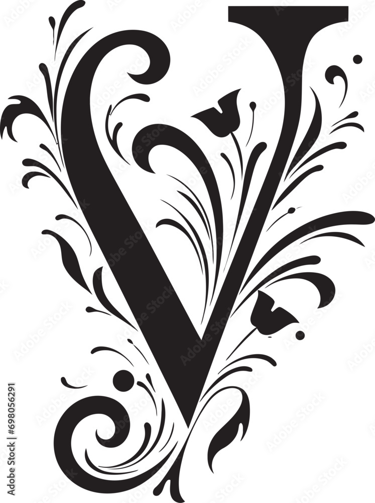 Vivid Serenity Radiant Letter V Vector Valiant Script Bold Font V ...