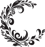 Fototapeta Koty - Whimsical Whirlwind Black Swirl Logo Intricate Embrace Wedding Vector Emblem