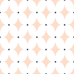Wall Mural - Seamless vector pattern with dots and star shaped elements. Classic geometrical texture in modern style. Elegant background