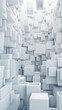 © tynza - White 3D squares abstract background texture.