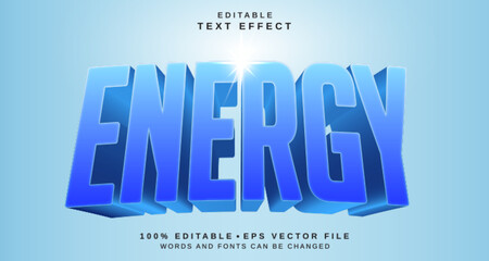 Wall Mural - Editable text style effect - Energy text style theme.