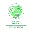 © bsd studio - 2D editable green agricultural expertise icon, monochromatic isolated vector, thin line illustration representing agricultural clusters.