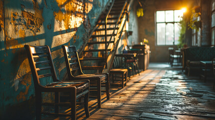 Wall Mural - interior of an old abandoned building