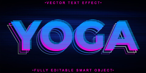 Wall Mural - Yoga Vector Fully Editable Smart Object Text Effect