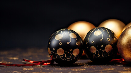 Canvas Print - golden easter eggs HD 8K wallpaper Stock Photographic Image