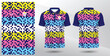 colorful blue pink and yellow polo sport sublimation jersey template