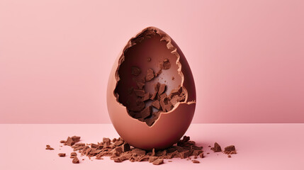 Wall Mural - Cracked chocolate easter egg