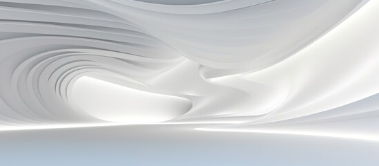 3D geometric abstract wave futuristic light white background. 3d tunnel background. Halway background. alleyway background.