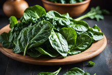 Spinach, Kale, Collard Greens, And Swiss Chard Are Packed With Vitamins, Minerals, And Fiber, Copy Space, Bokeh, Detailed, Perfect Composition, Dof.
