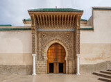 Fototapeta  - The Entrance of the Mausoleum of Moulay Ismail in Meknes , Morocco .