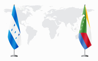 Honduras and Comoros flags for official meeting