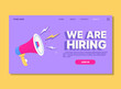 © MonkeyS - We are hiring.Landing page template for ui, web or mobile app. Vector illustration