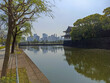 Imperial Palace in Chiyoda in Tokyo, Japan reflected in a moat