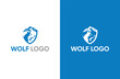 © sanjoy - Mountain Wolf silhouette and wolf face logo design icon vector