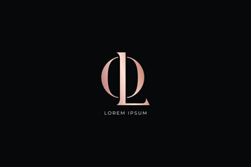 ol letter modern luxury logo, abstract style design creative golden wordmark design typography illustration, lo wordmark, ol logo
