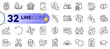 © blankstock - Outline set of Hold document, Manual and Approved line icons for web with Coal trolley, Chemistry pipette, Brush thin icon. Quick tips, Journey, Cut pictogram icon. Payment exchange. Vector