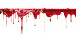Real dark Dripping blood. Isolated on transparent background