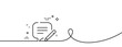 Write line icon. Continuous one line with curl. Edit email message sign. Memo speech bubble symbol. Write single outline ribbon. Loop curve pattern. Vector