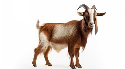 Wall Mural - Toggenburg goat against white background