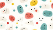 Seamless pattern with a smiling face. Emoji background. Smile line icon texture. Colorful Minimalism style