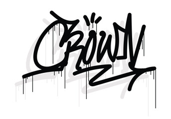 Wall Mural - CROWN word graffiti tag style