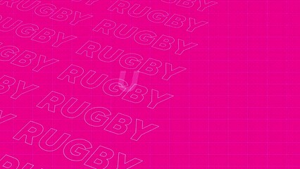 Rugby pink creative promotion program broadcast sport design. Promo title page dynamic animation loop. Rows intro stream up attractive show screen seamless background card.