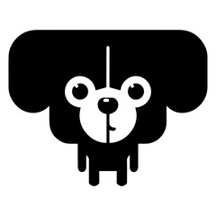 Sticker - minimal funny Dog vector big head thin body silhouette, silhouette