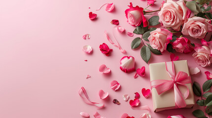 Wall Mural - Valentine’s day banner for advertising and promotion in social media post.