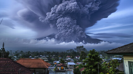 Wall Mural - Huge volcano eruption, natural disaster