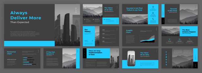 Creative Powerpoint presentation templates set. Use for creative Keynote presentation background, brochure design, website slider, landing page, annual report, company profile.	