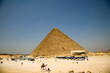 Egypt Giza pyramid of Cheops on a sunny autumn day