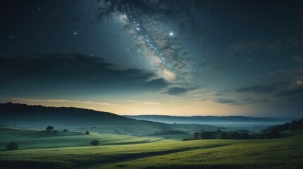 Wall Mural - landscape under the moon